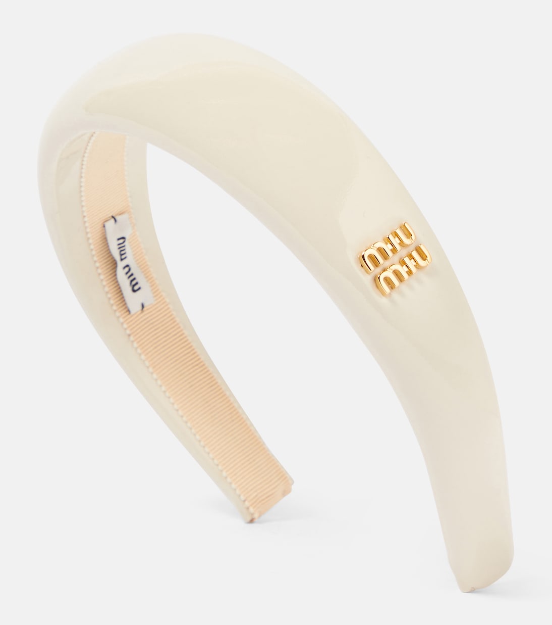 Bridal - Cerchietto in vernice con logo | Miu Miu