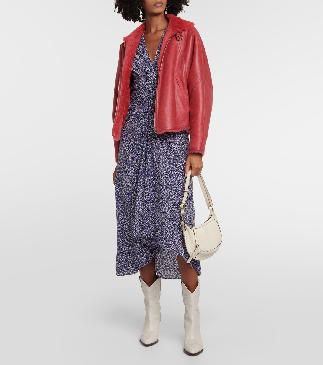 Acassy shearling-trimmed leather jacket | Isabel Marant