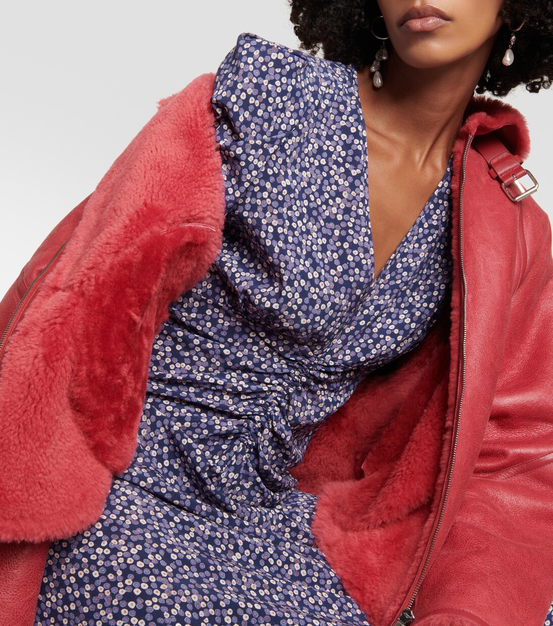 Acassy shearling-trimmed leather jacket | Isabel Marant