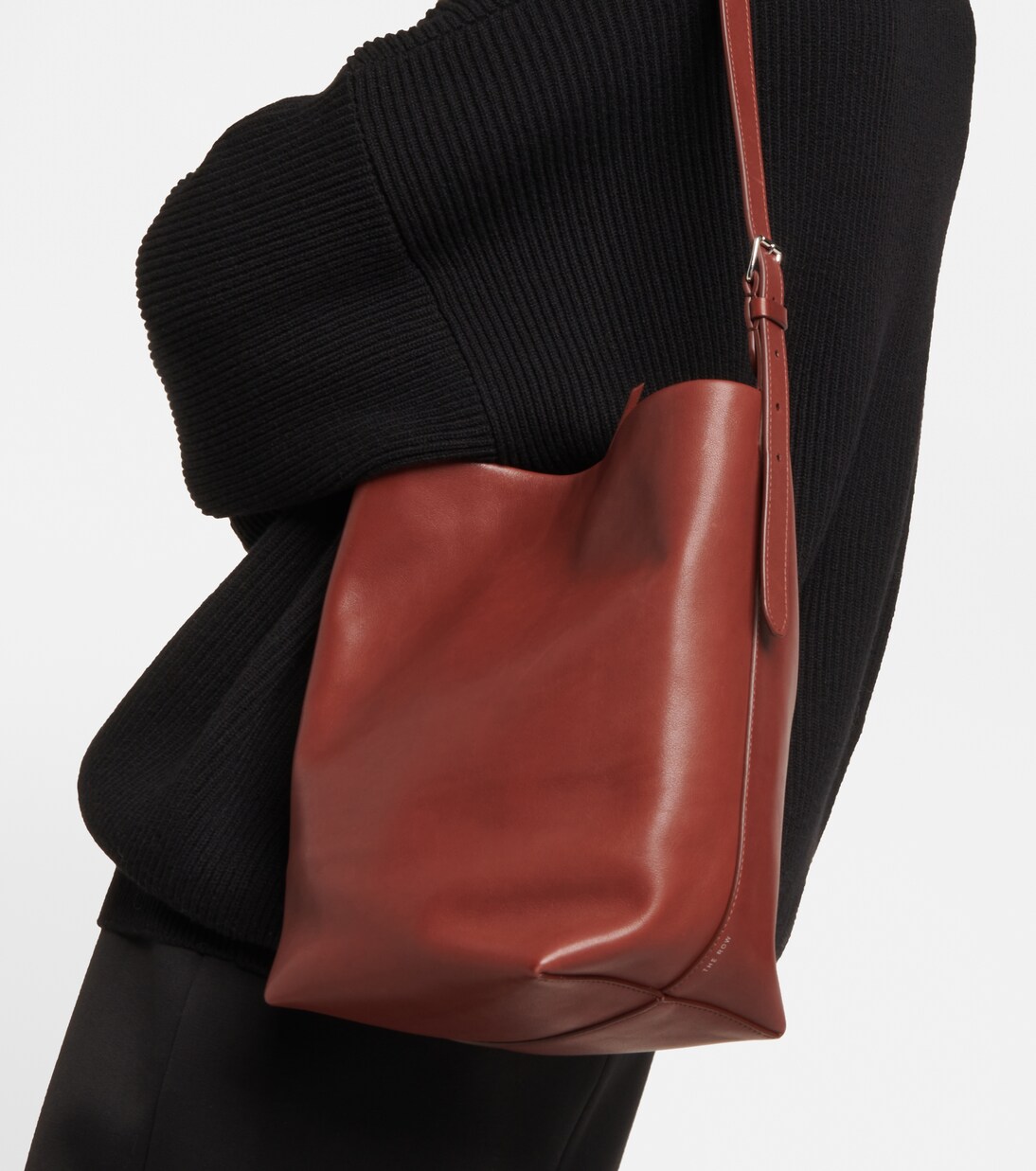 N/S Medium leather shoulder bag | The Row