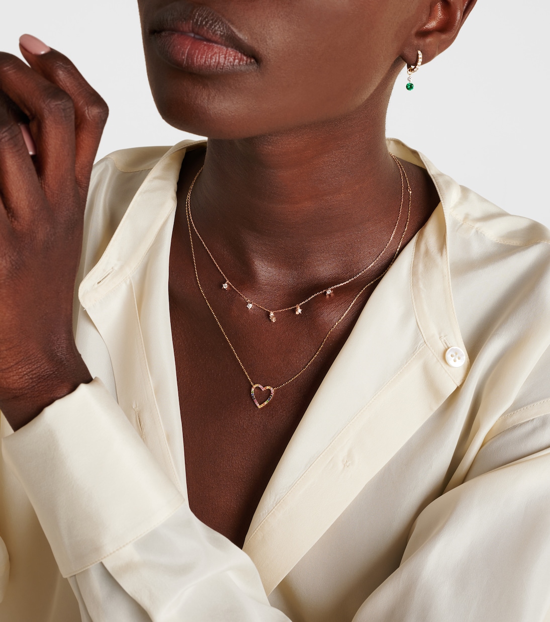 Collier Heart en or 14 ct et saphirs | Roxanne First