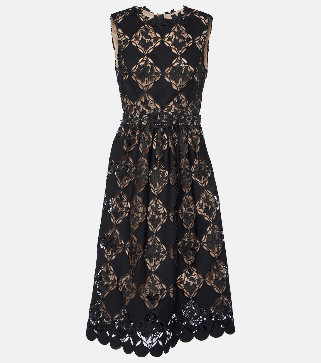 Vestido midi de encaje de guipur | Oscar de la Renta