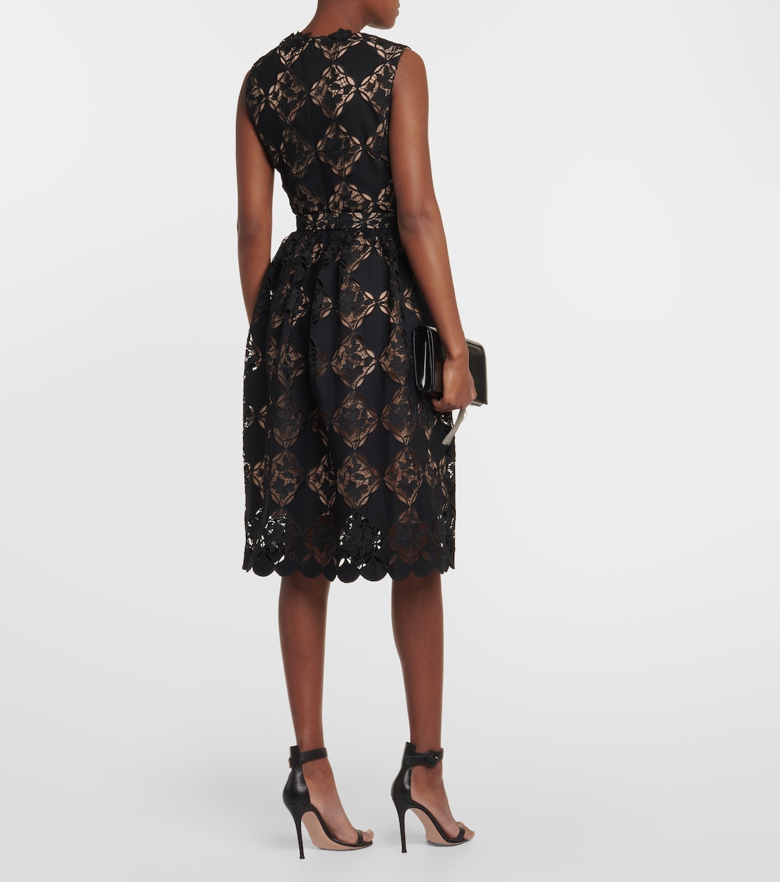 Vestido midi de encaje de guipur | Oscar de la Renta