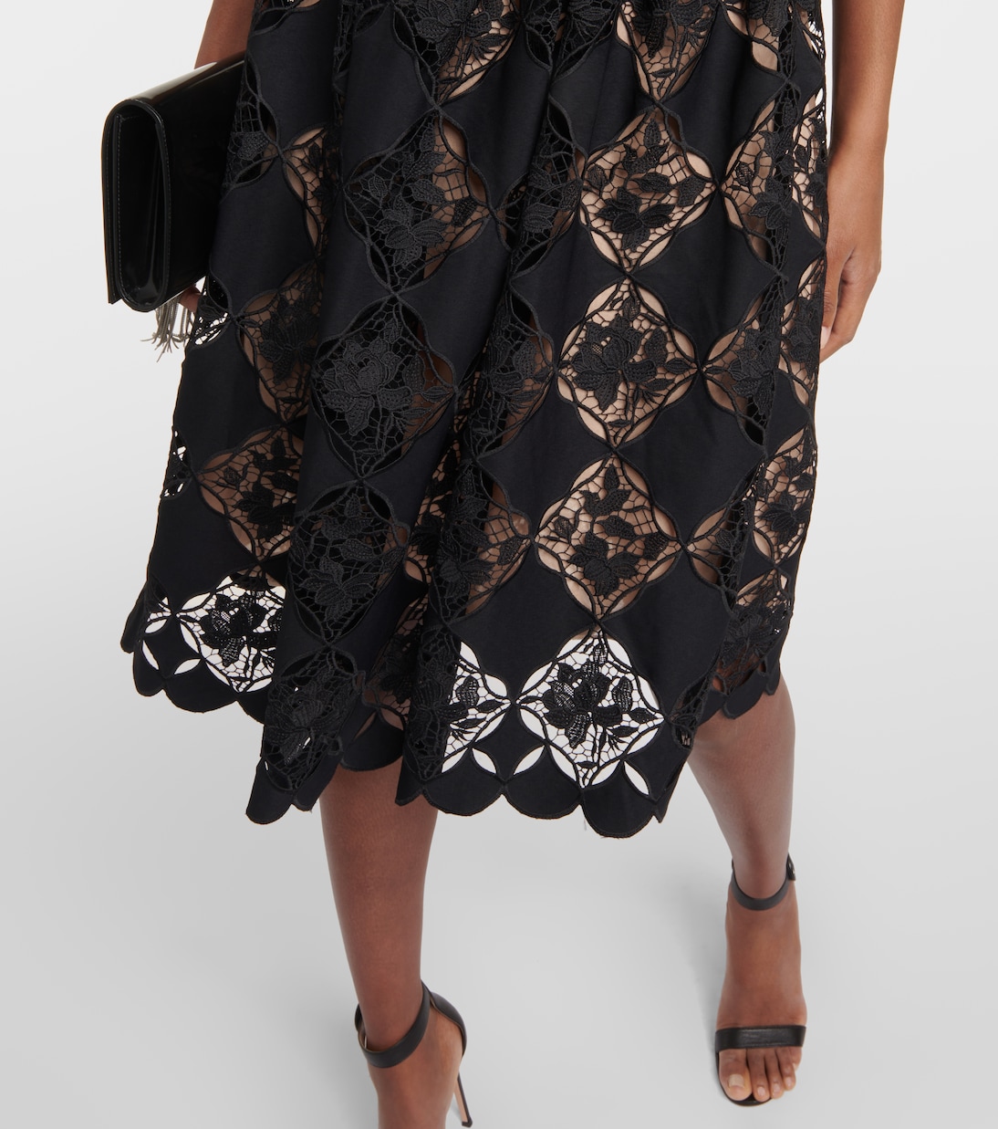 Vestido midi de encaje de guipur | Oscar de la Renta