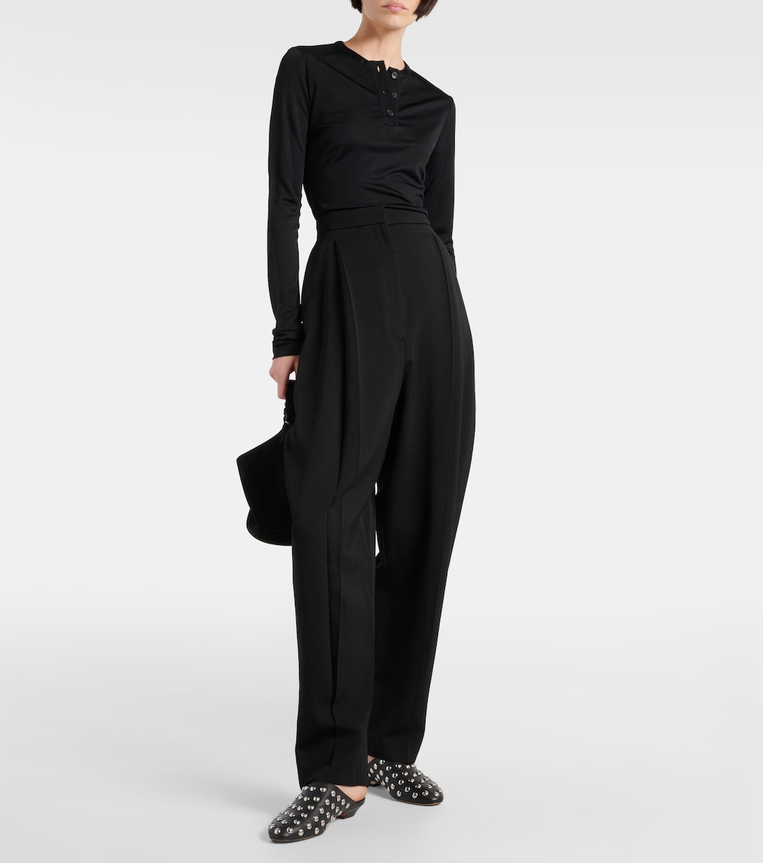 Pantalon droit Ashford en laine mélangée | Khaite