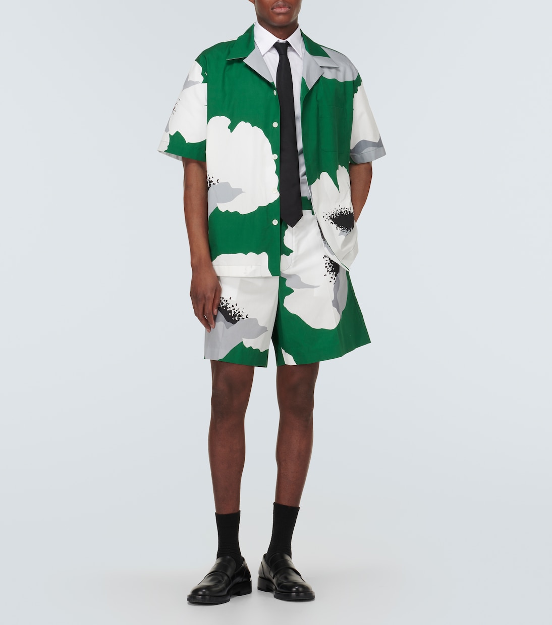 Camisa bowling de popelín de algodón floral | Valentino