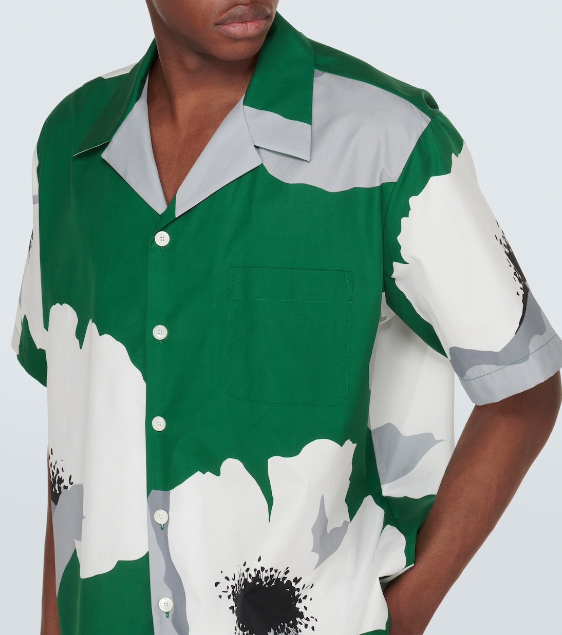 Camisa bowling de popelín de algodón floral | Valentino