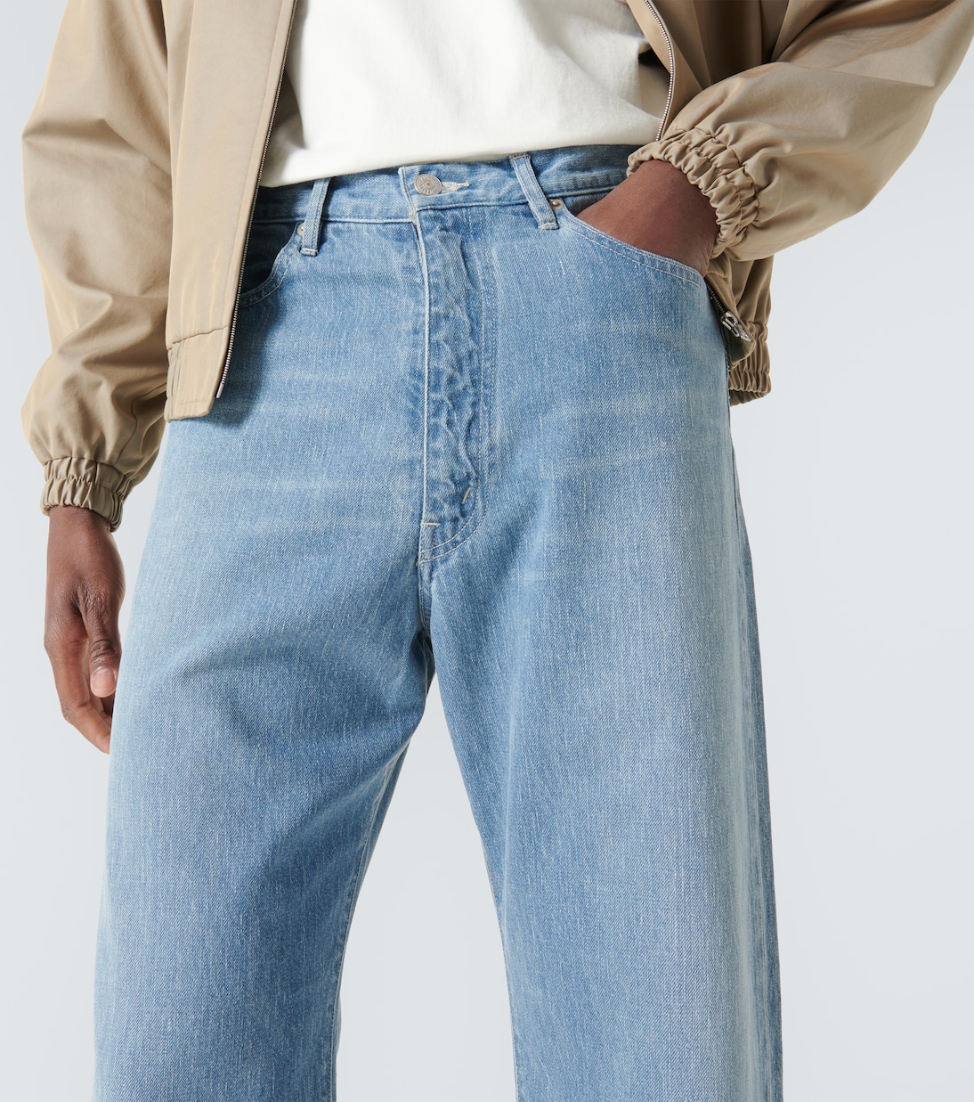 Jeans anchos de tiro medio | Auralee