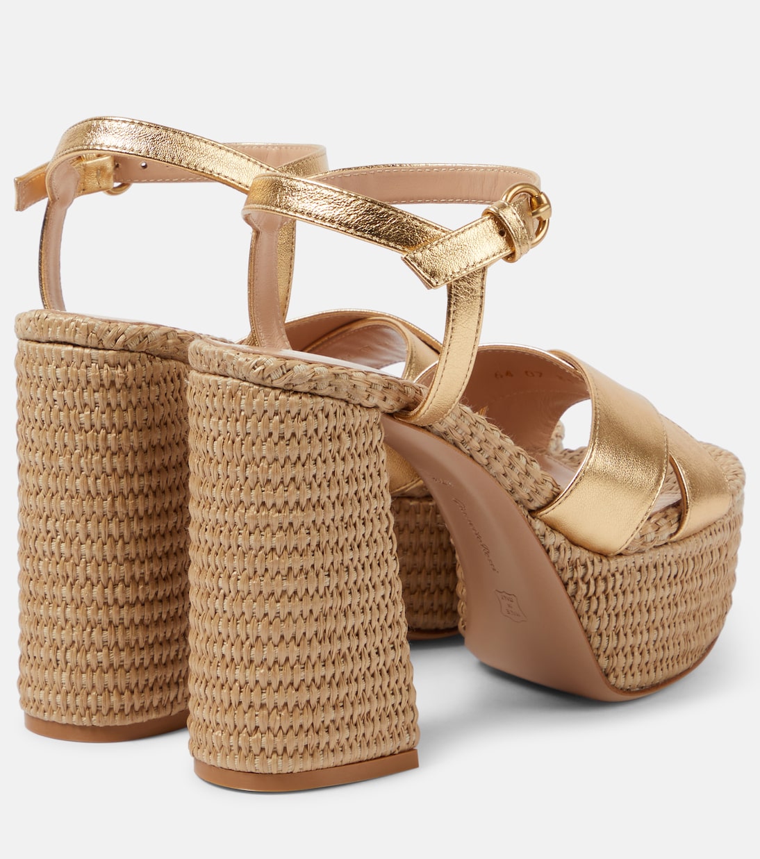 Metallic leather platform sandals | Gianvito Rossi