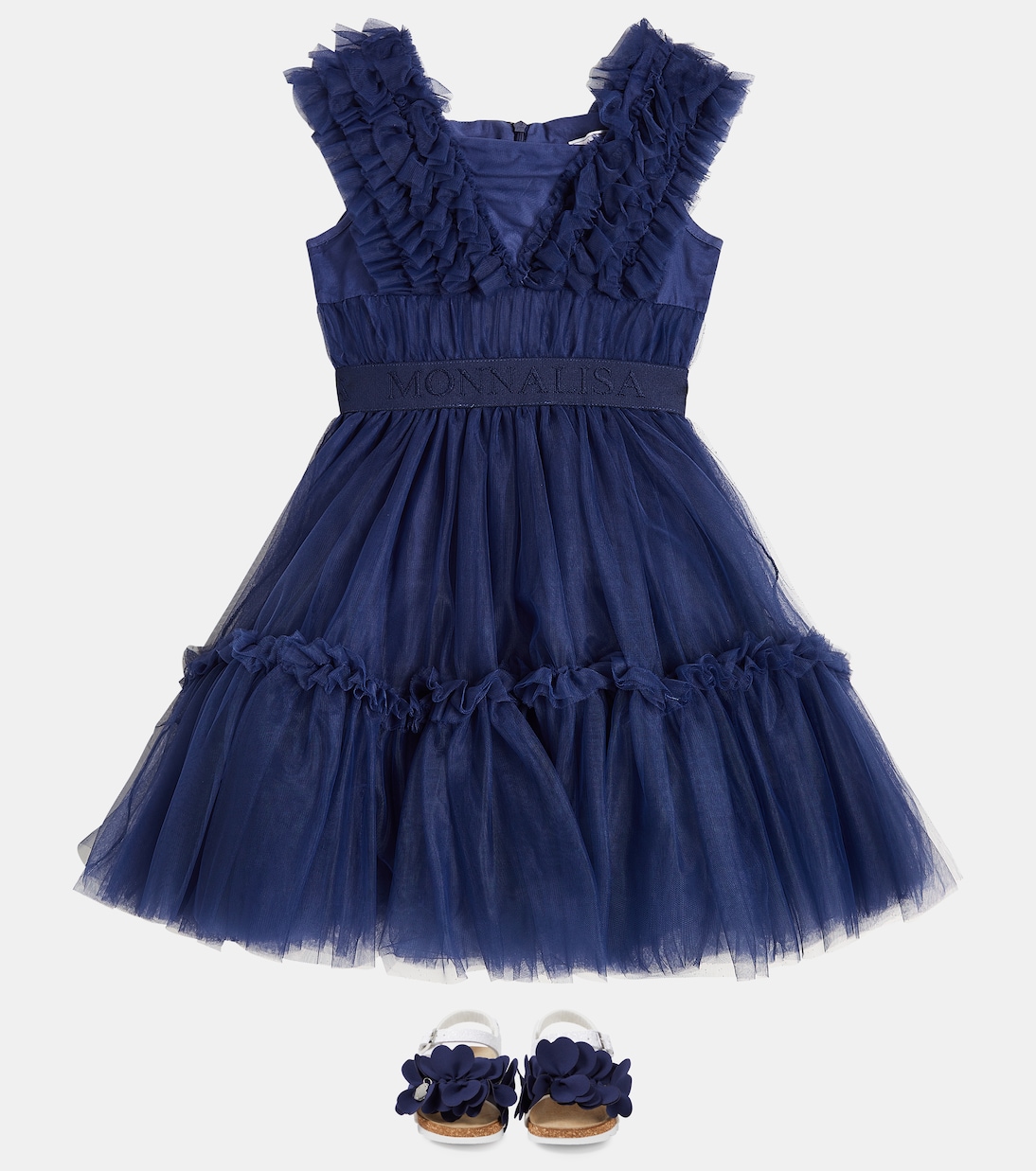 Abito in tulle con volant | Monnalisa