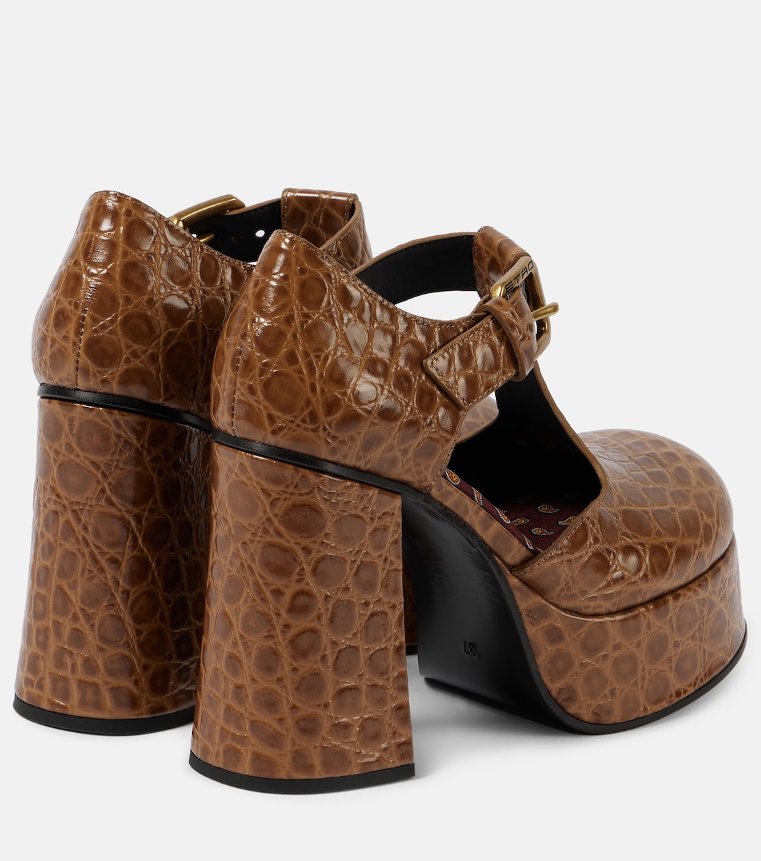 Croc-effect leather Mary Jane pumps | Etro
