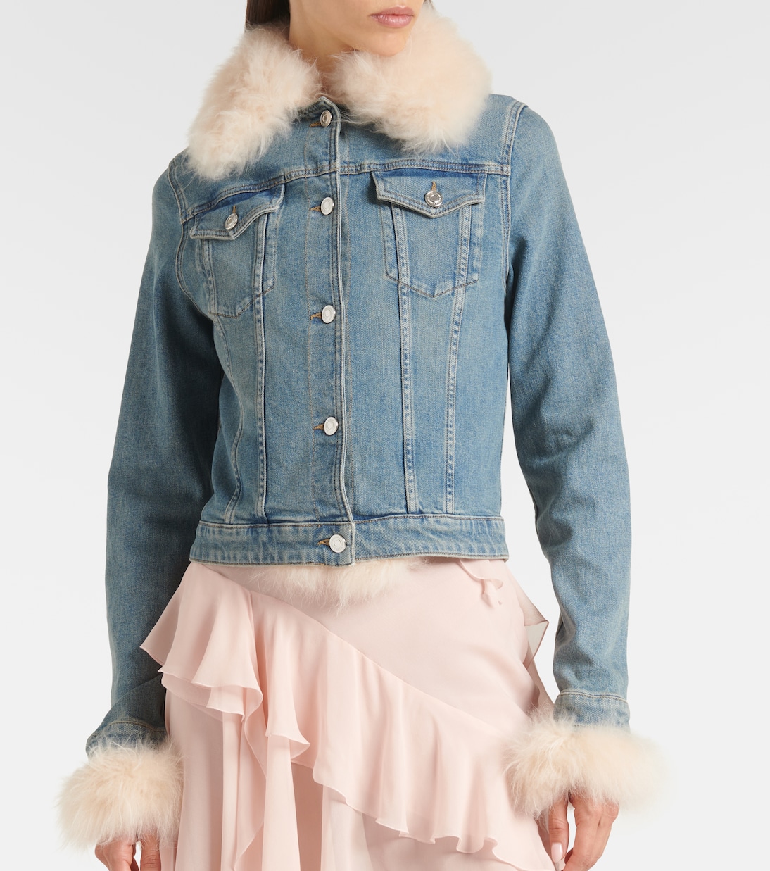 Chaqueta de denim con borrego | Blumarine
