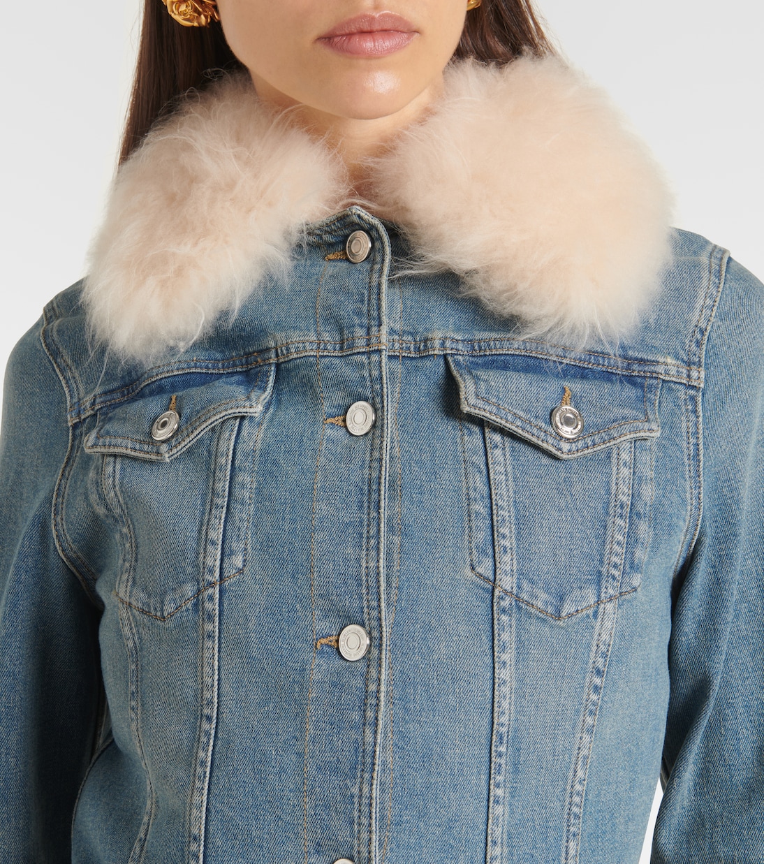 Chaqueta de denim con borrego | Blumarine