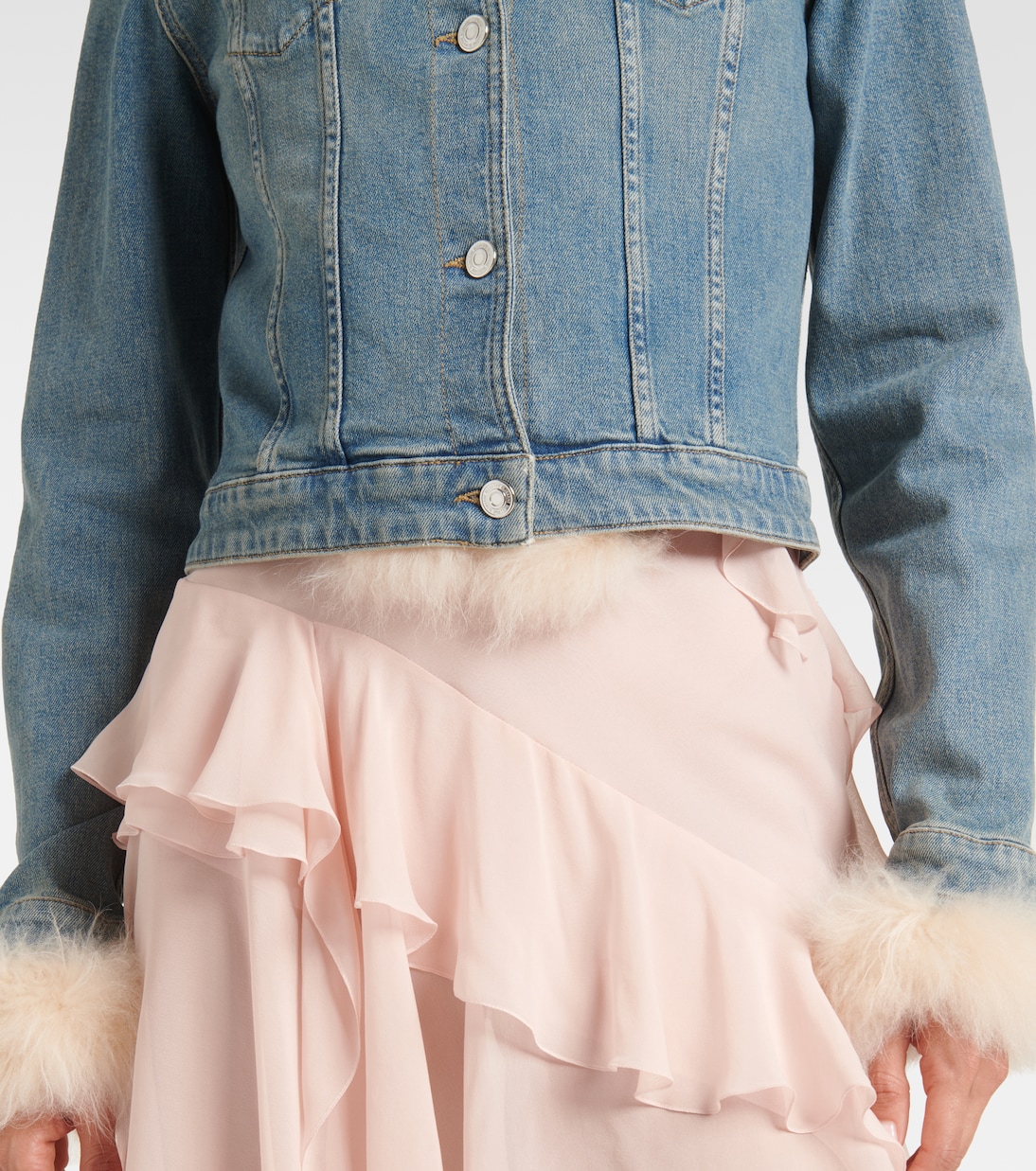 Chaqueta de denim con borrego | Blumarine