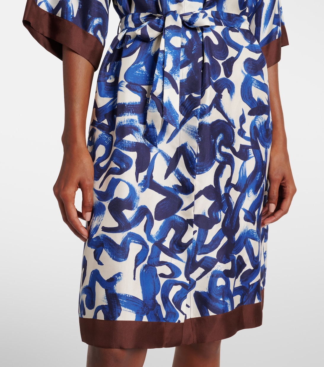 Bedrucktes Hemdblusenkleid aus Seidensatin | Dries Van Noten