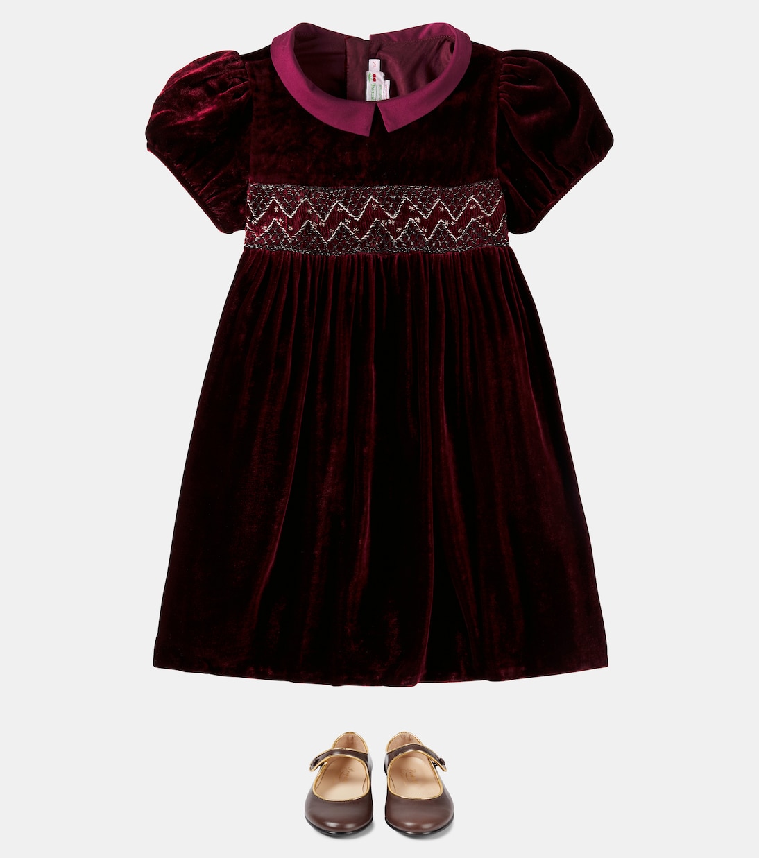 Kleid Blossom aus Samt mit Satin | Bonpoint