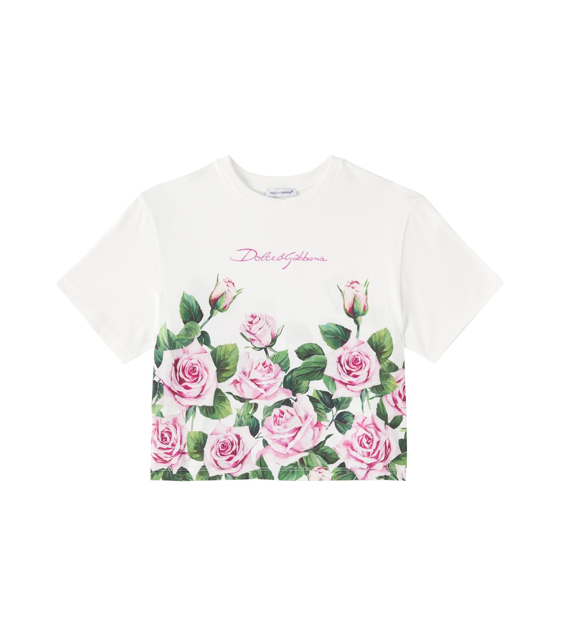 T-shirt en coton à fleurs | Dolce&Gabbana Kids