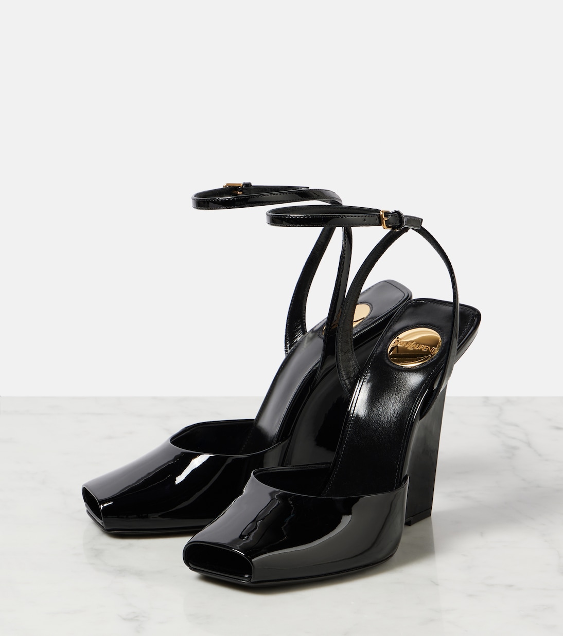 Sandali Scandale in vernice con zeppa | Saint Laurent