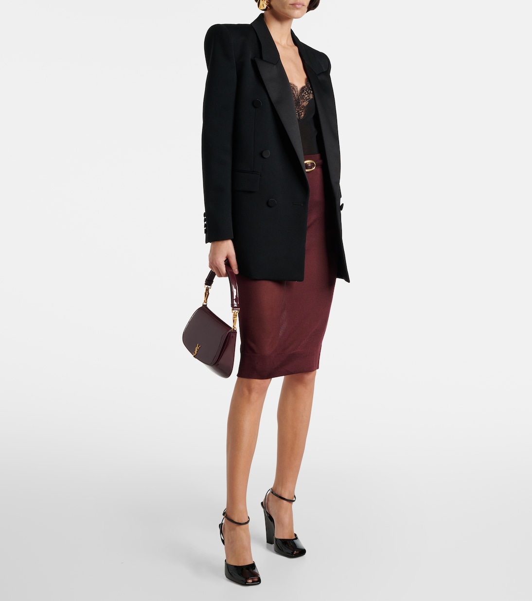 Sandali Scandale in vernice con zeppa | Saint Laurent
