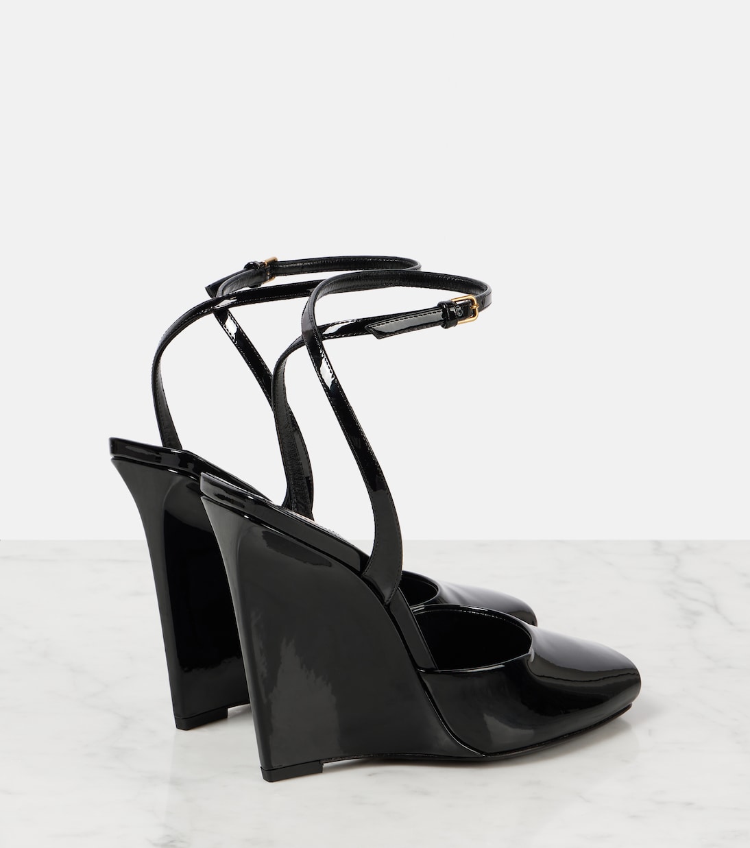 Sandali Scandale in vernice con zeppa | Saint Laurent