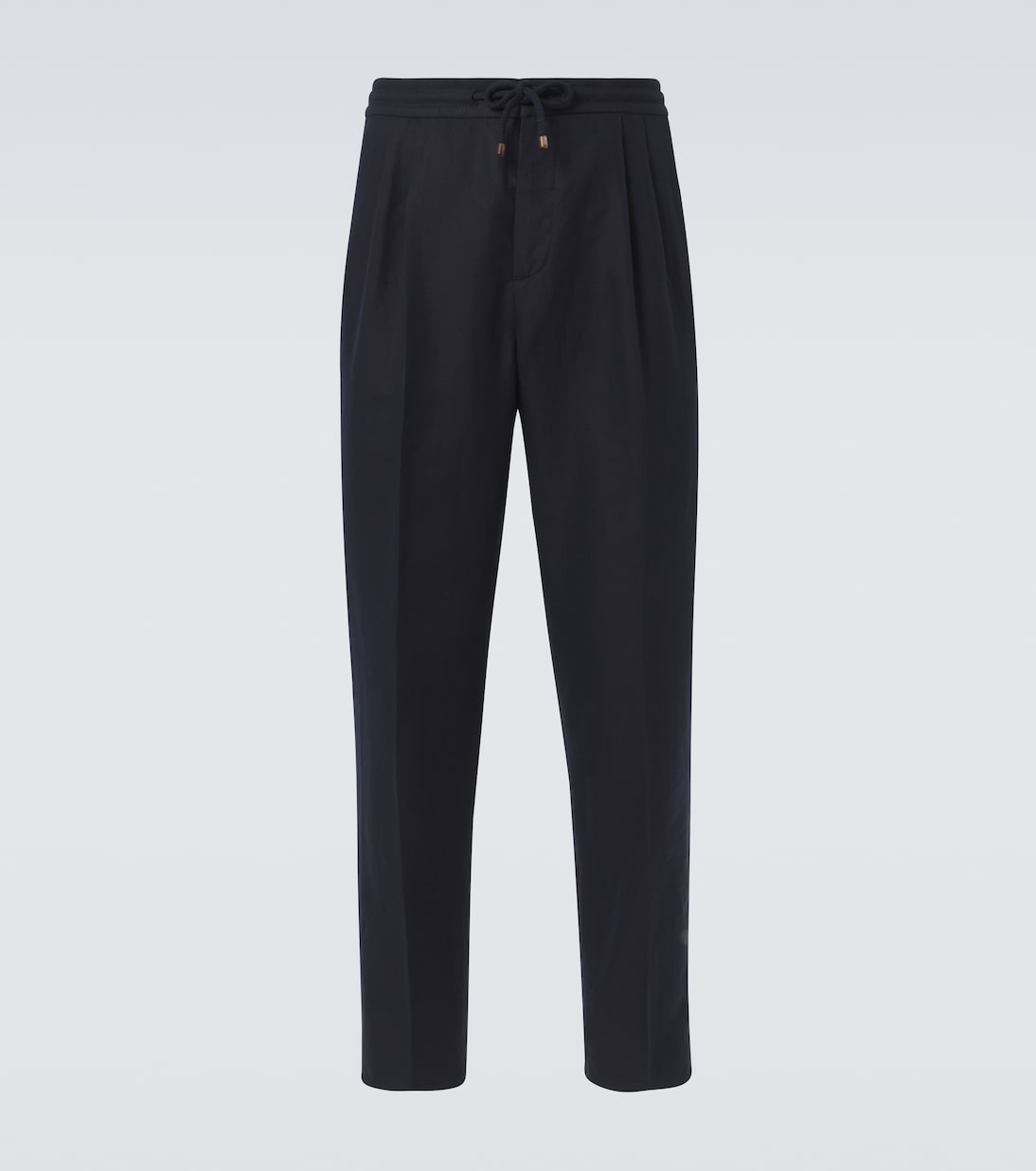 Pantaloni tapered in lino e cotone | Brunello Cucinelli