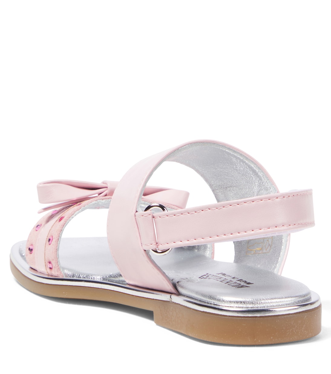 Sandalen aus Leder mit Kristallen | Monnalisa