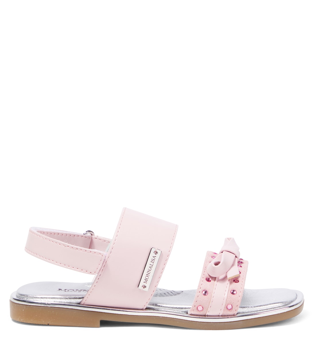 Sandalen aus Leder mit Kristallen | Monnalisa
