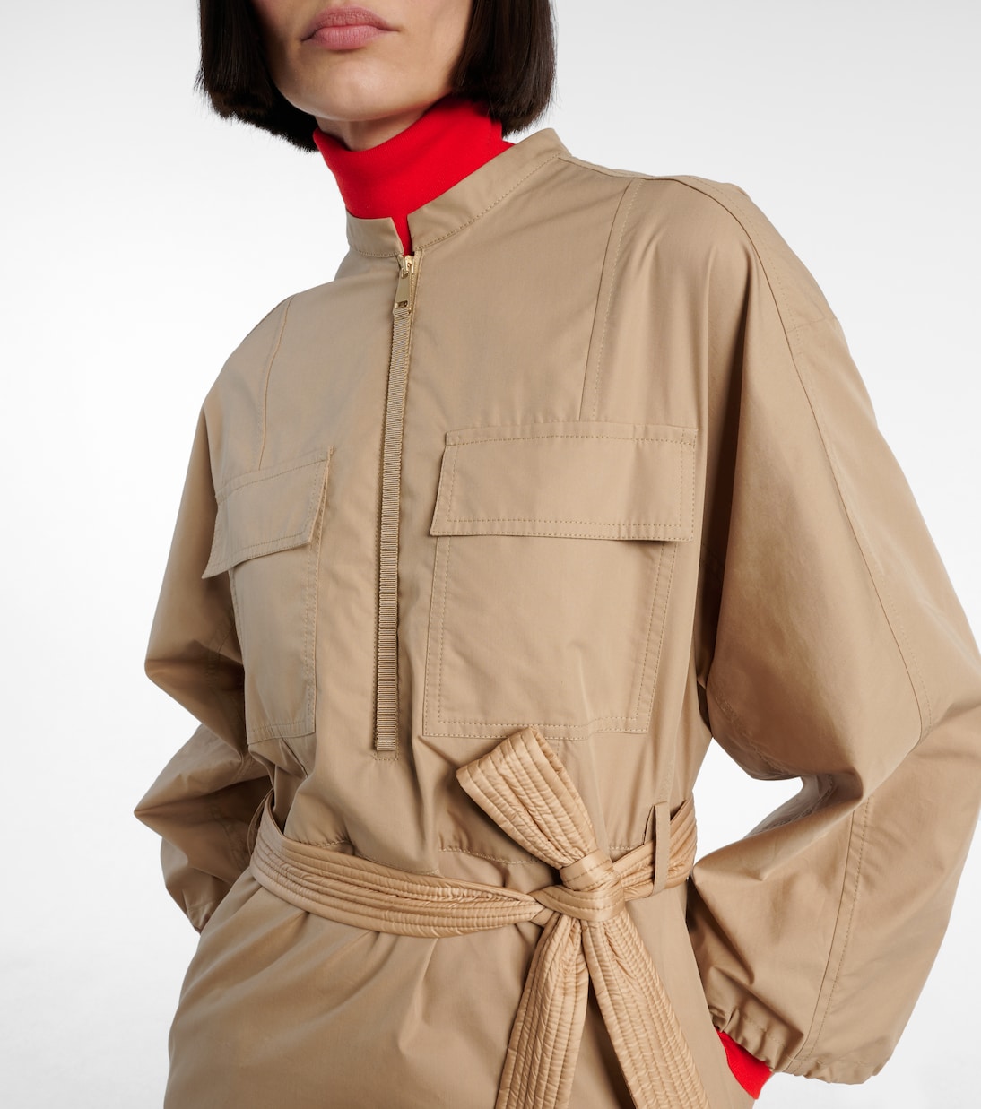 Abito midi in popeline di misto cotone | Moncler