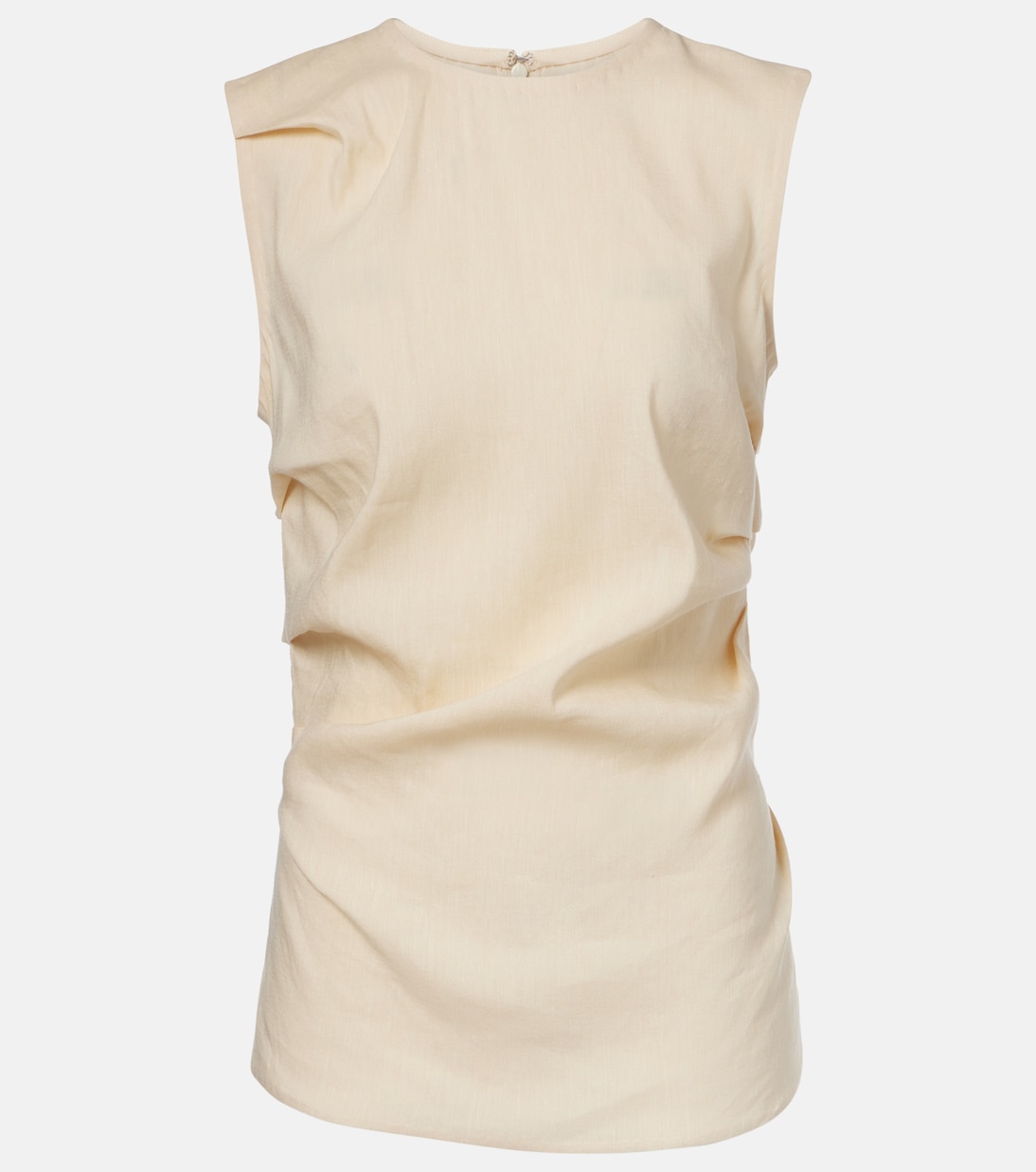 Top Anoushka White Label en mezcla de lino fruncido | Proenza Schouler
