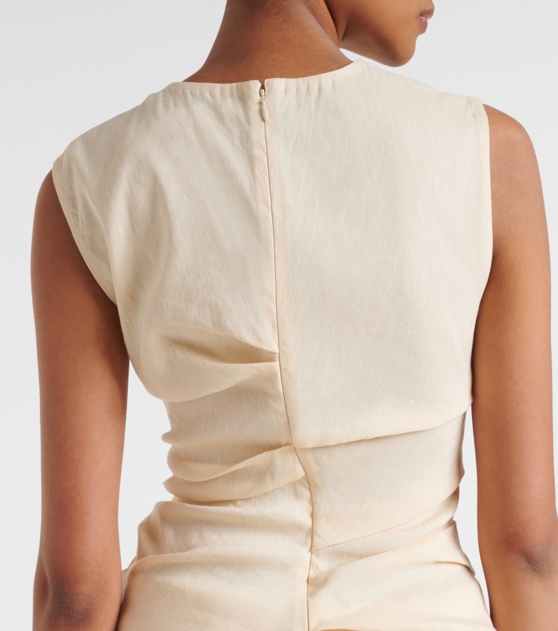 Top Anoushka White Label en mezcla de lino fruncido | Proenza Schouler