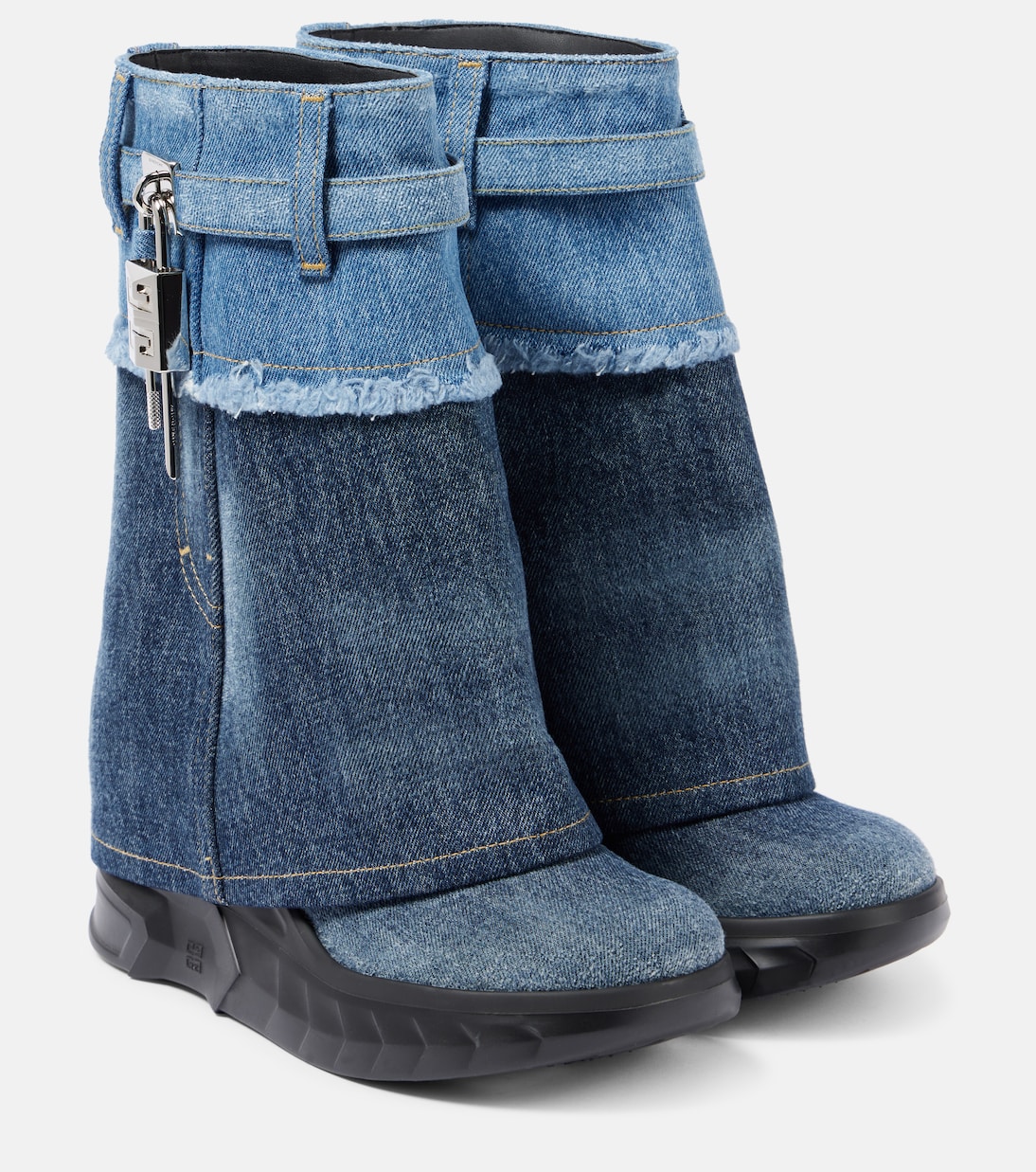 Botines Shark Lock Biker de denim | Givenchy