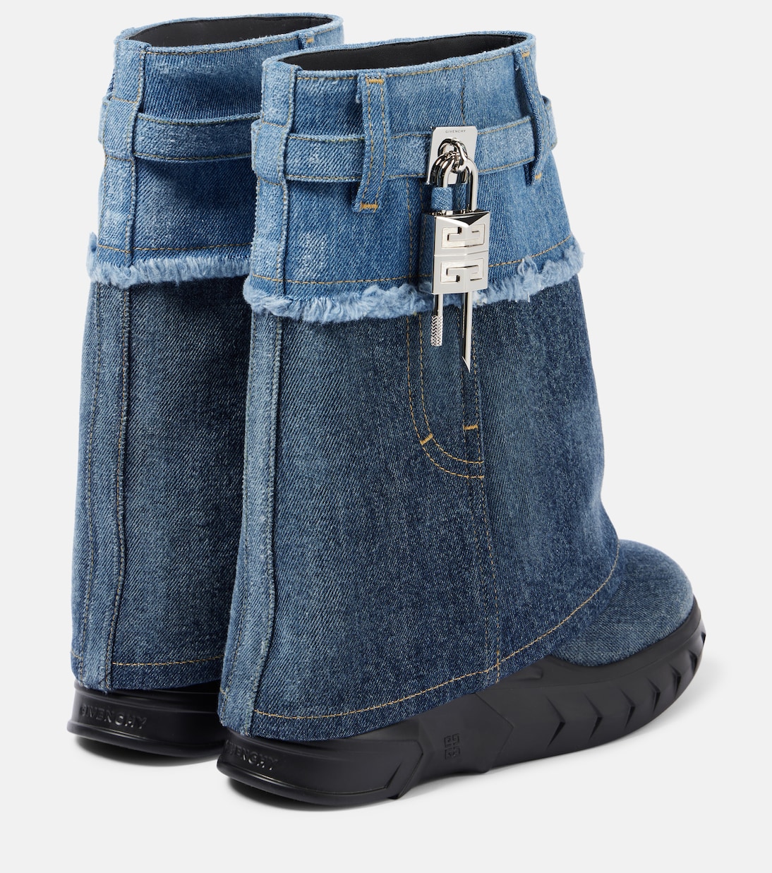Botines Shark Lock Biker de denim | Givenchy