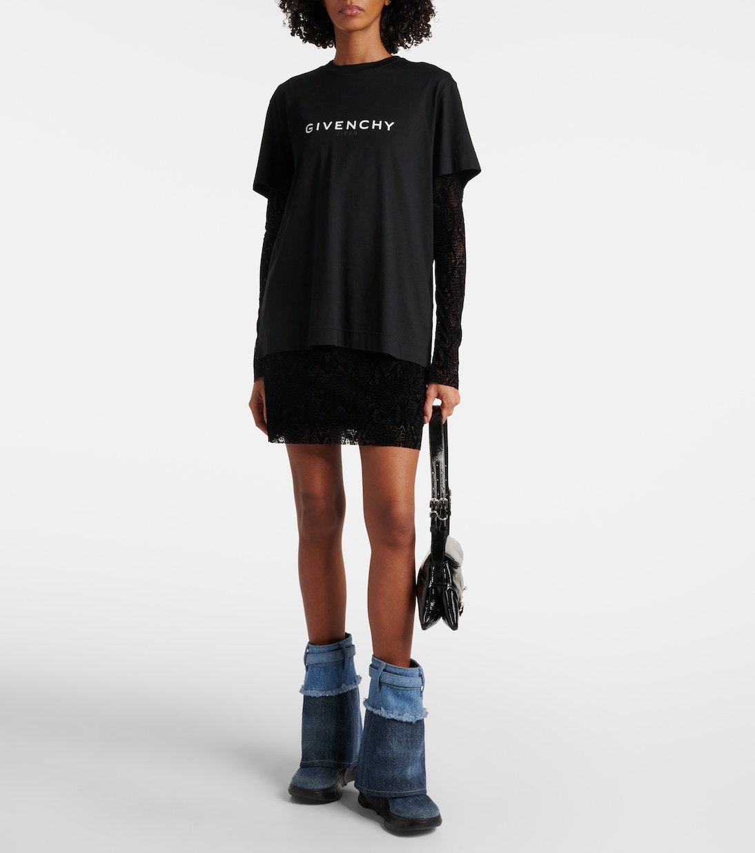 Botines Shark Lock Biker de denim | Givenchy