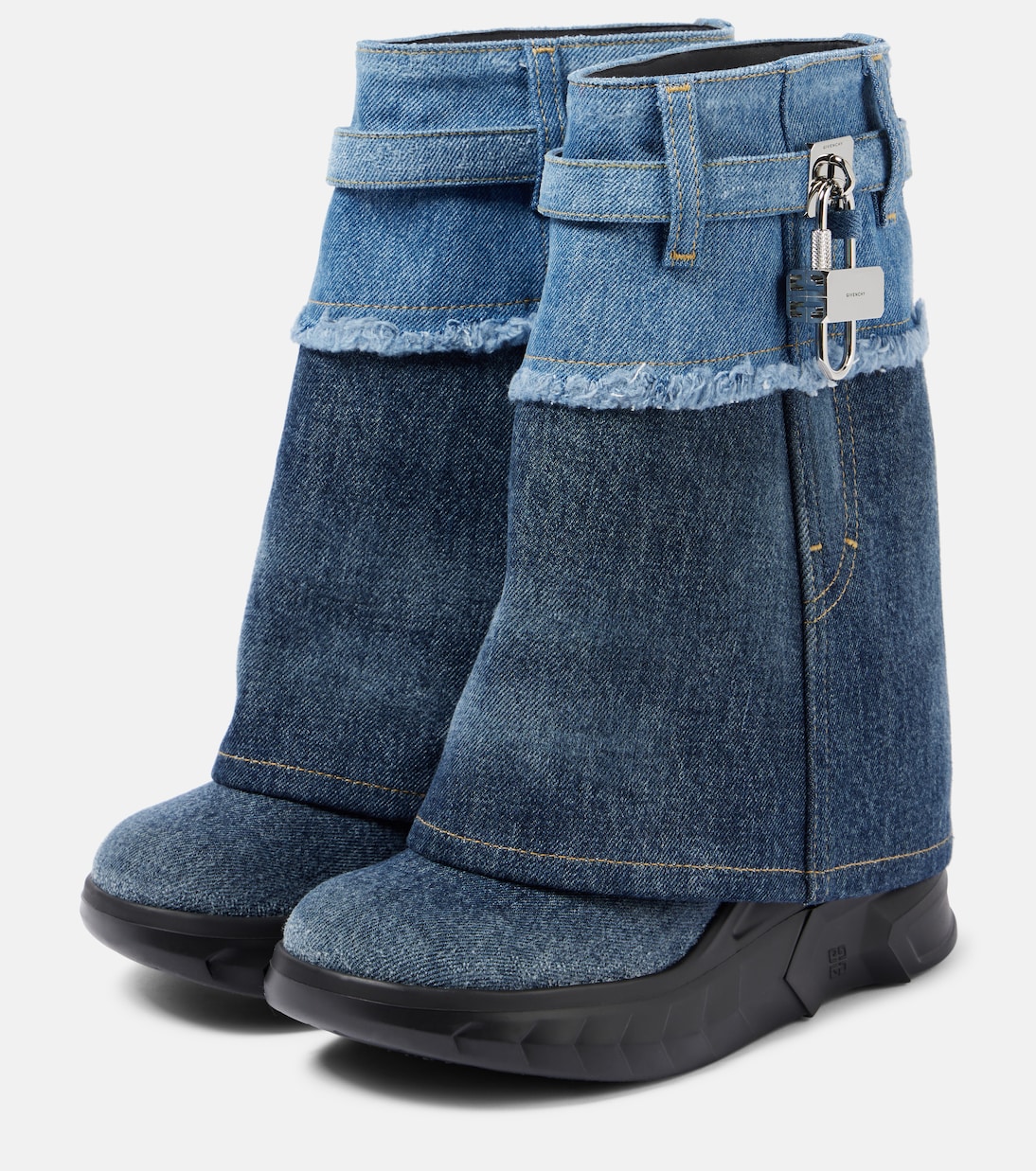 Botines Shark Lock Biker de denim | Givenchy