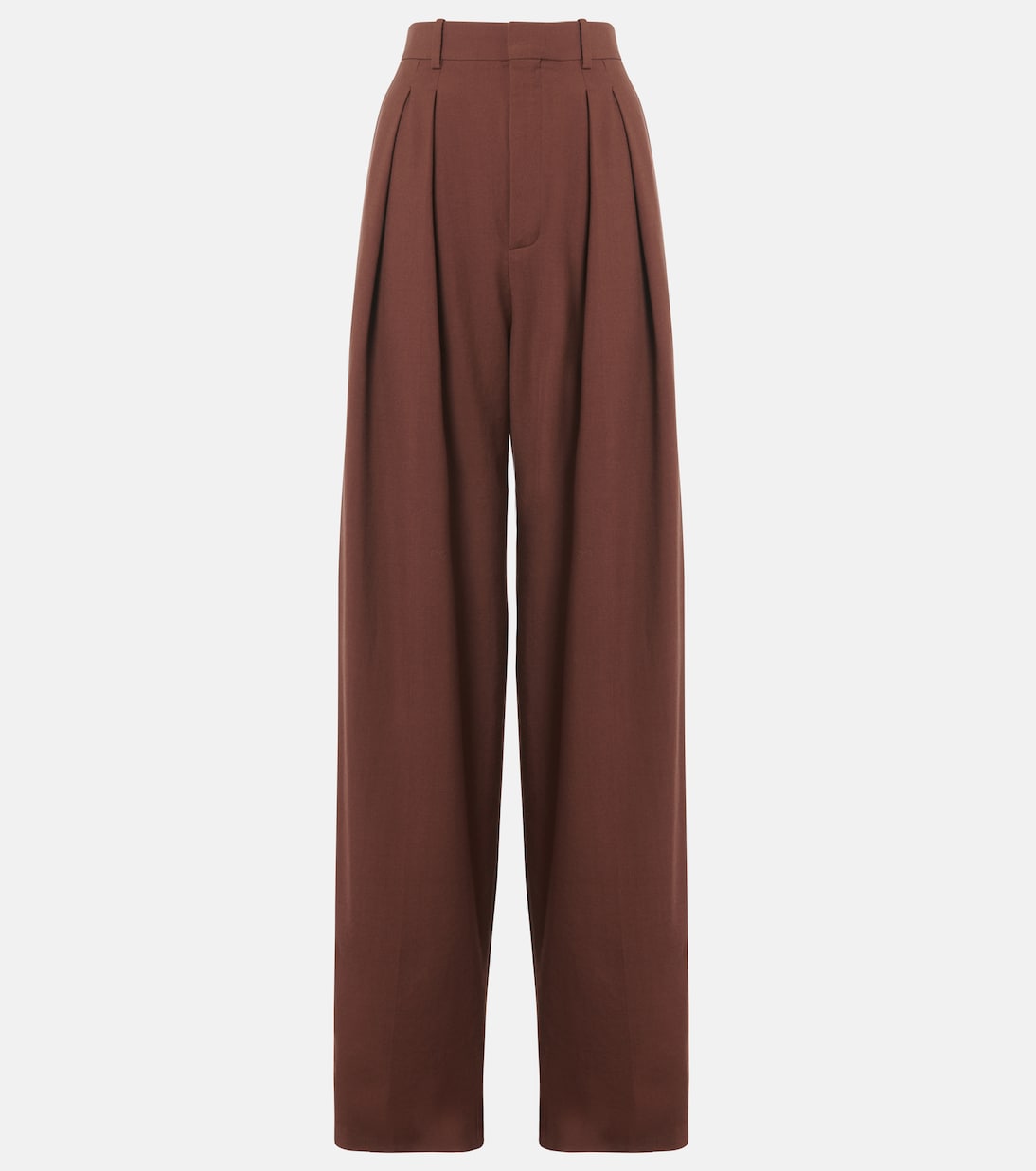 Weite High-Rise-Hose aus Woll-Gabardine | Saint Laurent