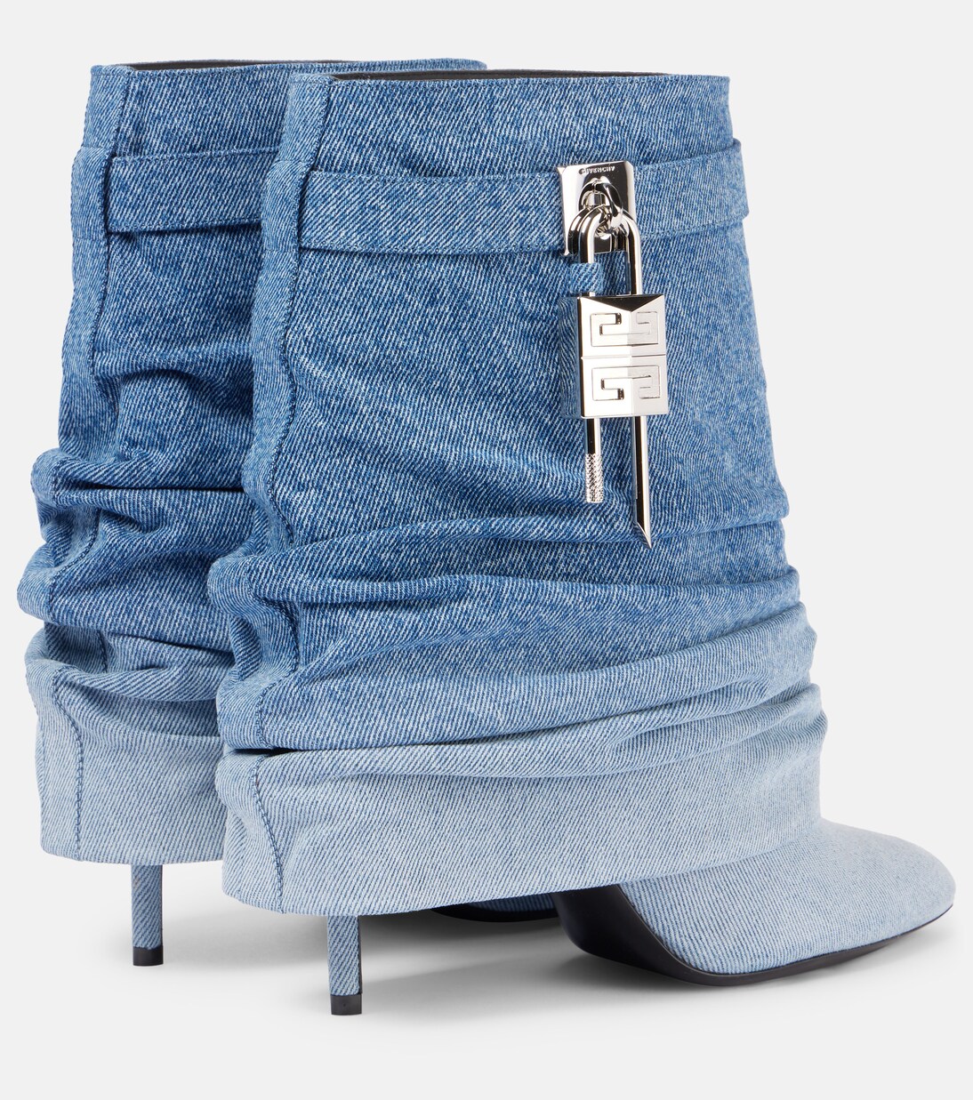 Stivaletti alla caviglia in denim sfumato con chiusura Shark Lock di Givenchy per giovani trendy