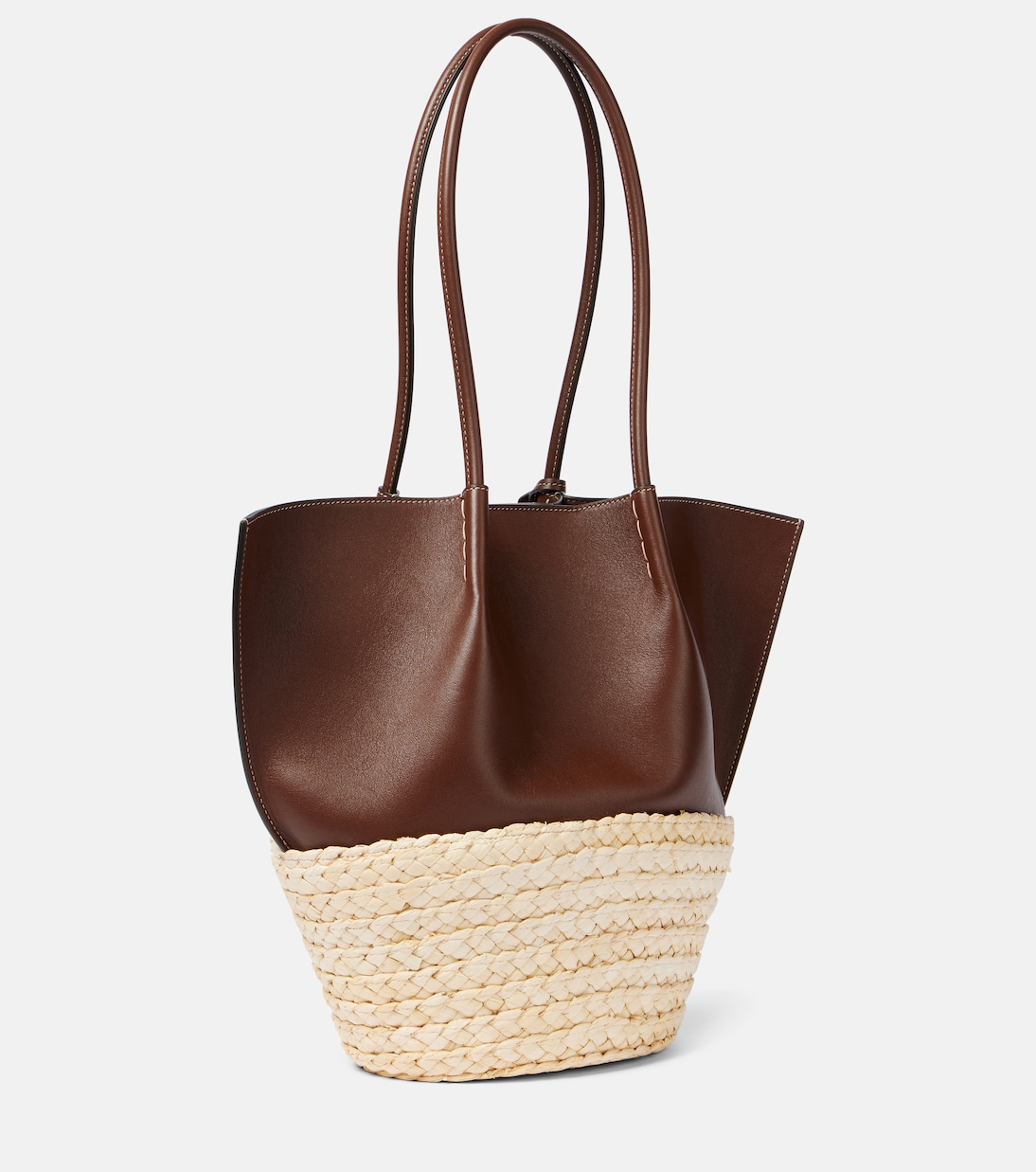 Leather and straw shopper | Tod's