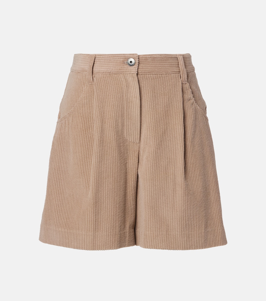 Shorts de pana de algodón de tiro alto  | Brunello Cucinelli