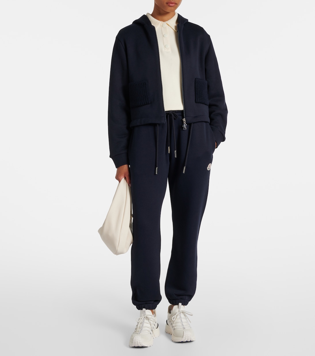 Cotton-blend jersey zip-up hoodie | Moncler