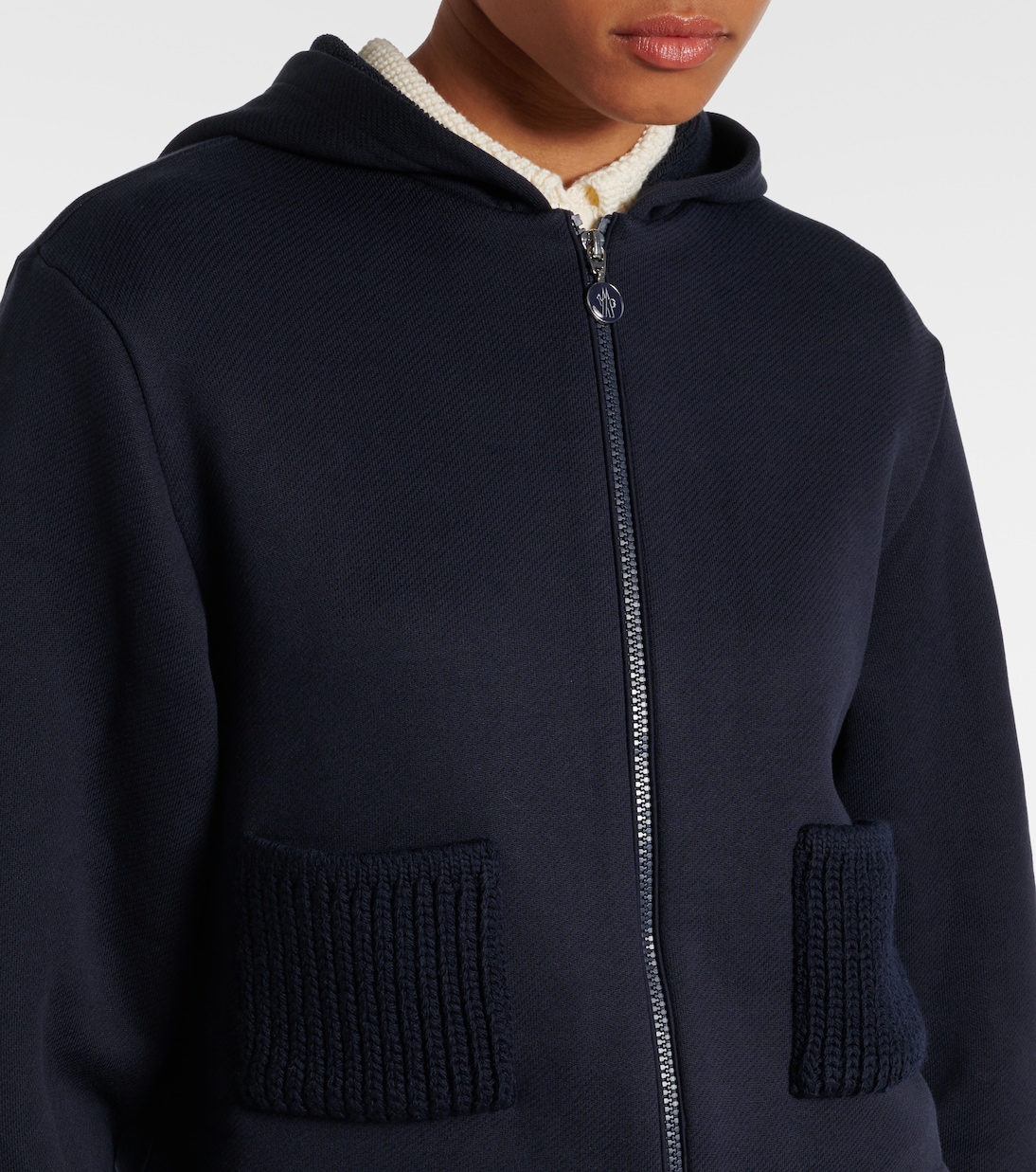Cotton-blend jersey zip-up hoodie | Moncler