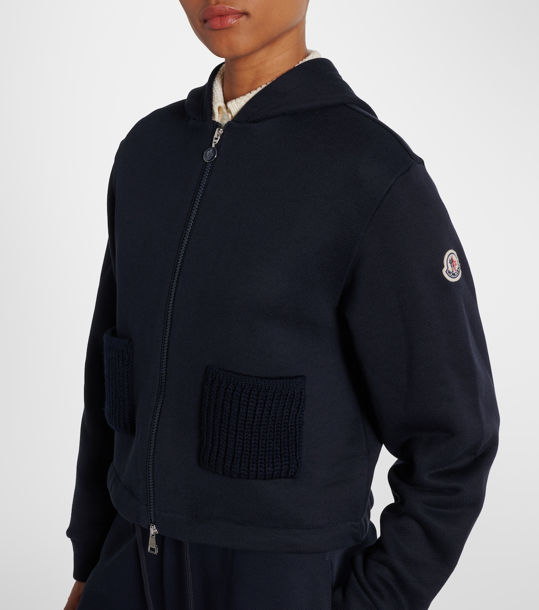 Cotton-blend jersey zip-up hoodie | Moncler