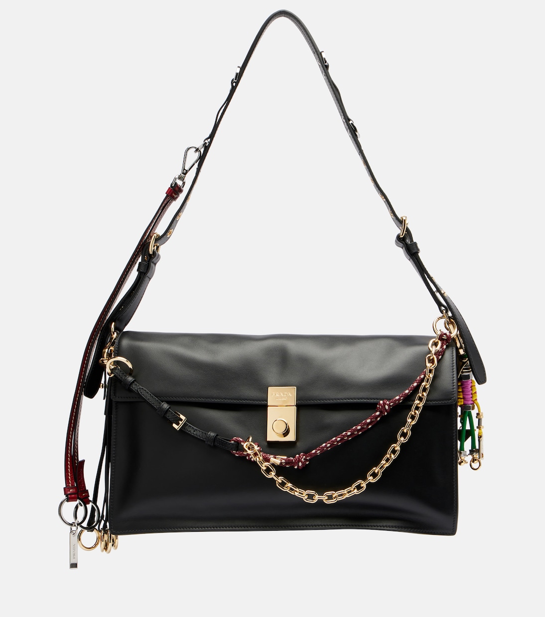 Soft Sound Large leather shoulder bag | Prada