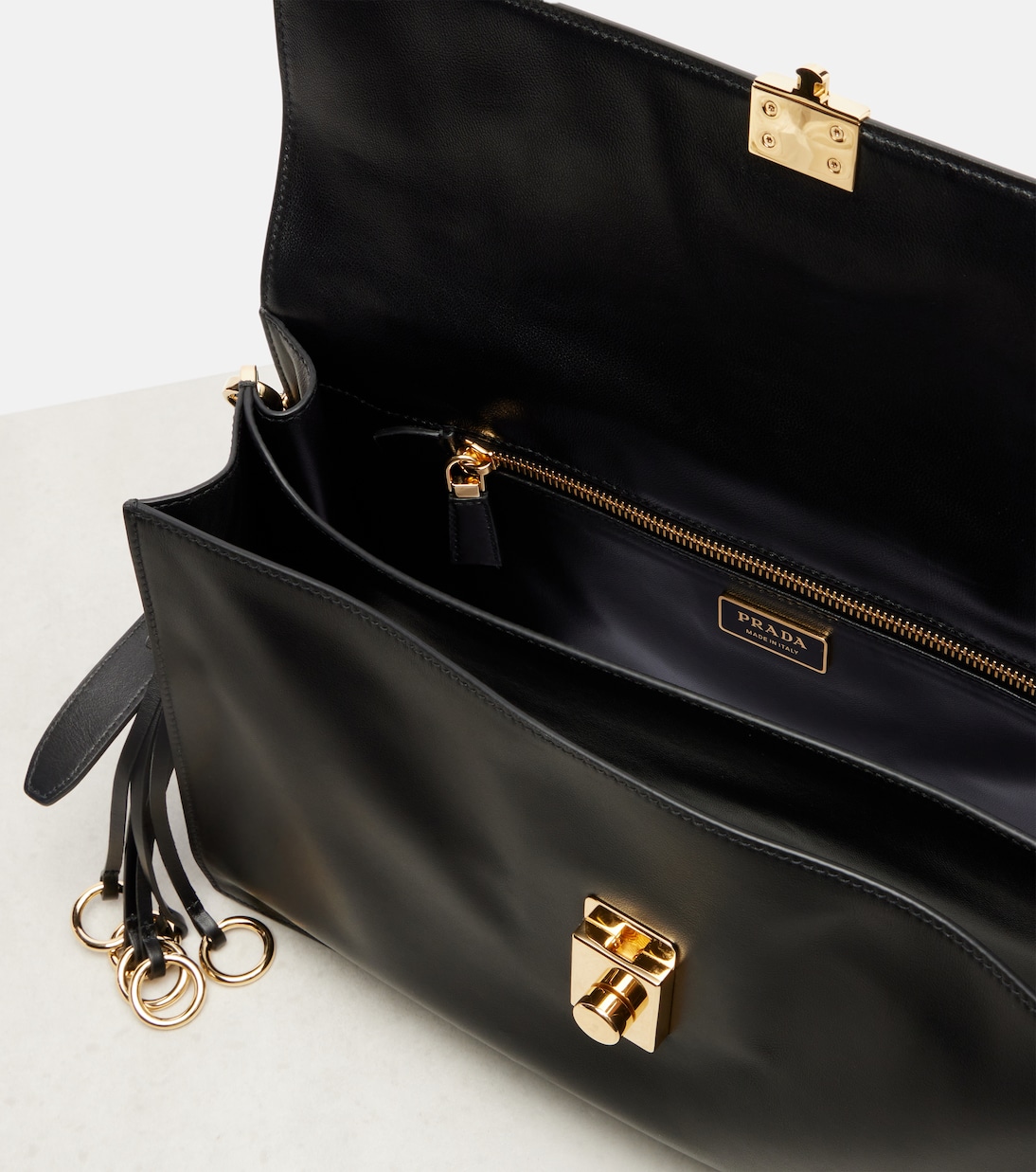 Soft Sound Large leather shoulder bag | Prada