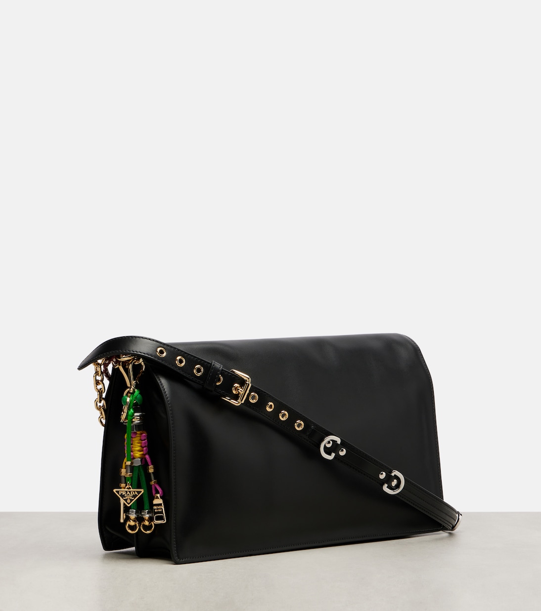 Soft Sound Large leather shoulder bag | Prada