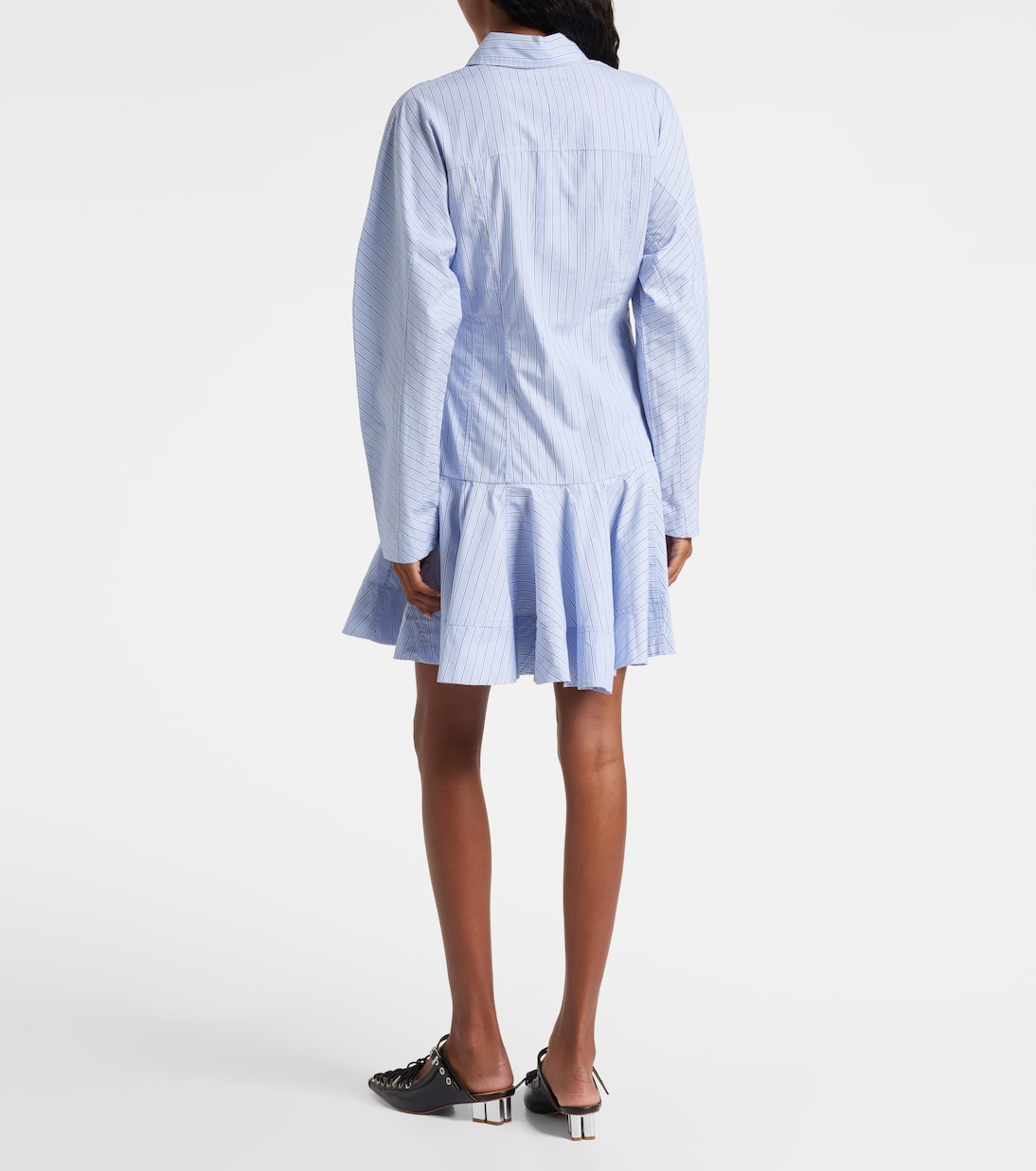Striped cotton shirt dress | Ganni