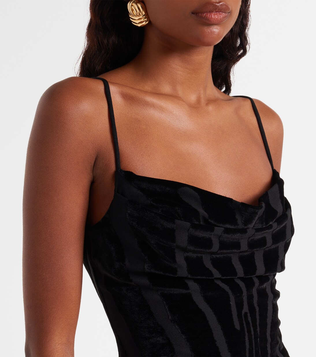 Zebra-print velvet maxi dress | Balmain