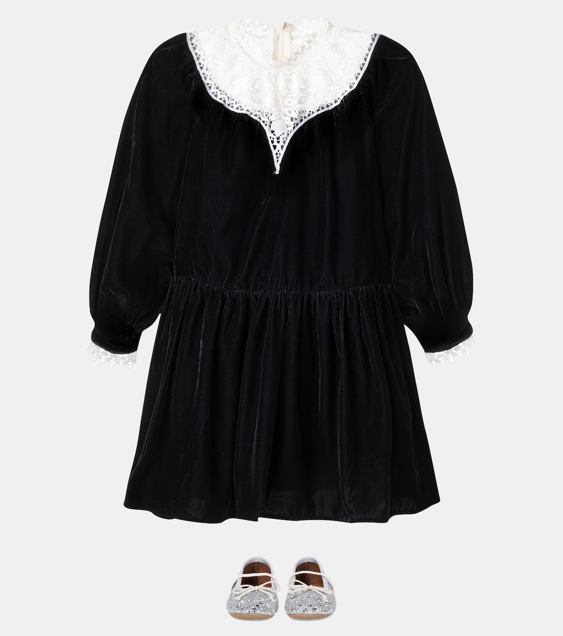 Kleid aus Samt mit Spitze | Petite Amalie  