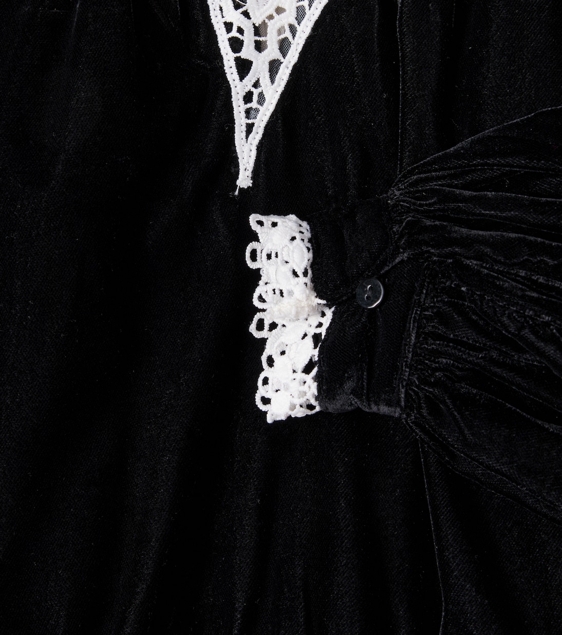 Lace-trimmed velvet dress | Petite Amalie  