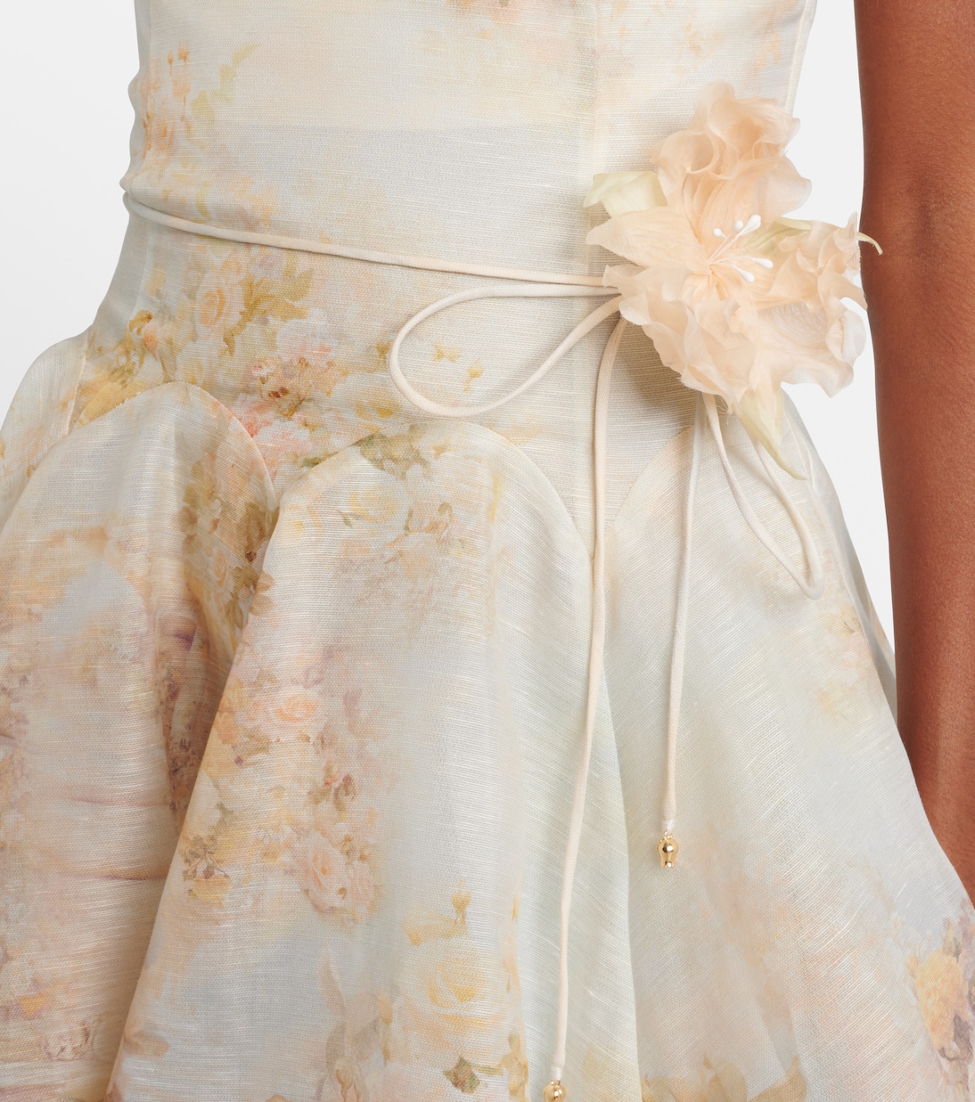 Memento floral linen and silk minidress | Zimmermann