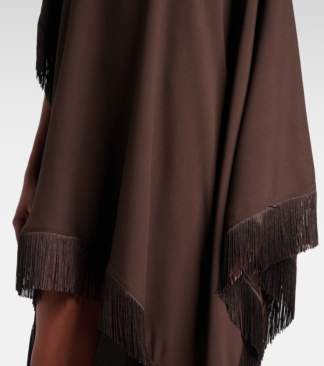 New Age fringed asymmetric satin kaftan | Taller Marmo